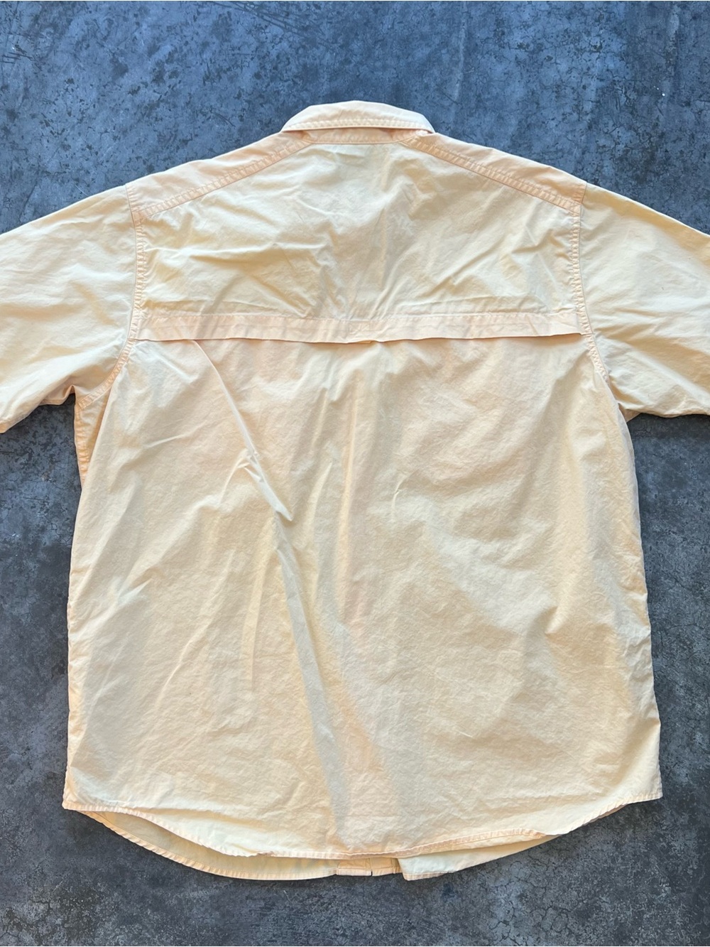 L.L.Bean Fishing Shirt Large Yellow Vented Outdoor Utility Cotton Button Up - Picture 5 of 7